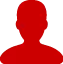 A silhouette of a person in color red.